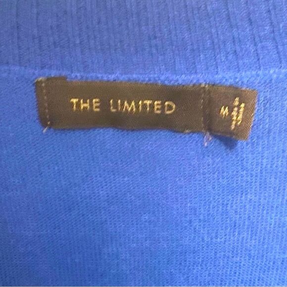 The Limited Merino Wool Blend Lightweight V-Neck Sweater Royal Blue Size Medium - Picture 3 of 5